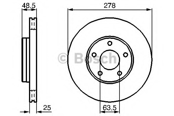 Диск тормозной передний Ford Focus II/IIIC-Max/Volvo S40 (D=278mm)