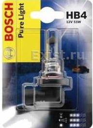 Лампа галогеновая Bosch Pure Light, HB4