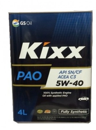 Масло моторное Kixx PAO C3 5W-40, 4 л.